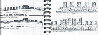 Elevations urbaines sur le Boulevard de Rochester et la Rue de Trégain